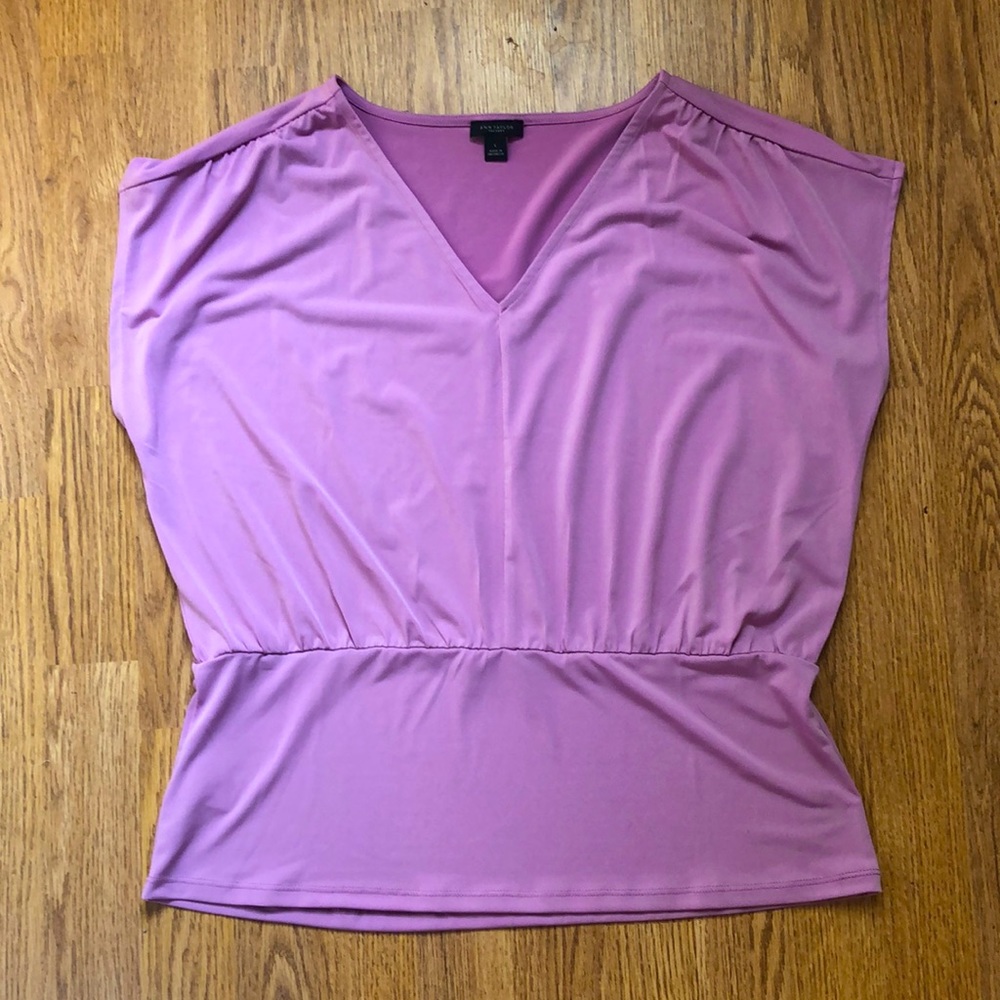 Ann Taylor Factory banded blouse, orchid, size L